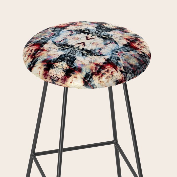 Colorful Abstract Batik Butterfly Rorschach Ink Blot Art Universe No5 Stool Gallery Image 2