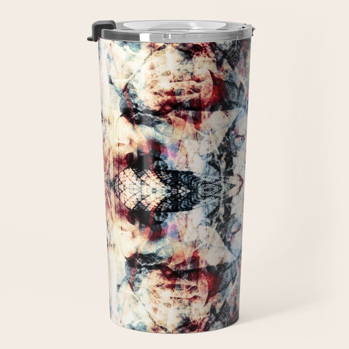 Colorful Abstract Batik Butterfly Rorschach Ink Blot Art Universe No5 Travel Mug Gallery Image 3