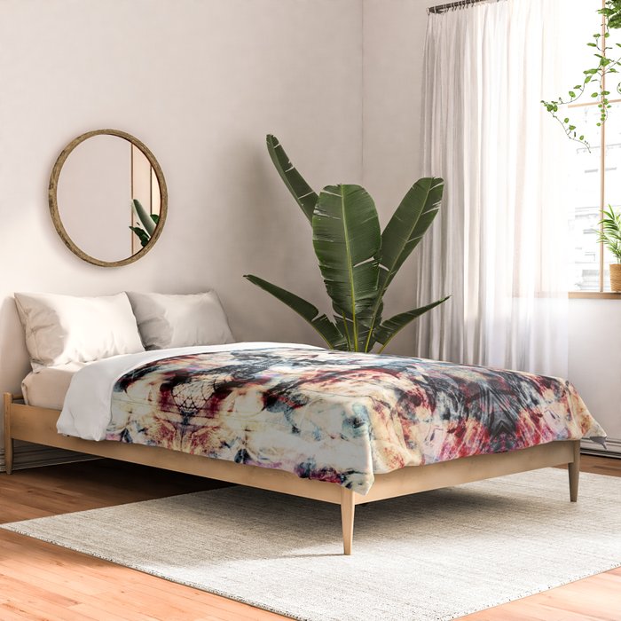 Colorful Abstract Batik Butterfly Rorschach Ink Blot Art Universe No5 Comforter Gallery Image 2