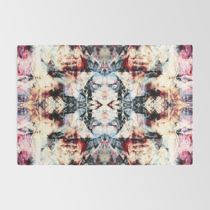 Colorful Abstract Batik Butterfly Rorschach Ink Blot Art Universe No5 Rug Gallery Image 2