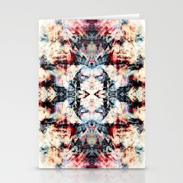 Colorful Abstract Batik Butterfly Rorschach Ink Blot Art Universe No5 Stationery Card Gallery Image 1