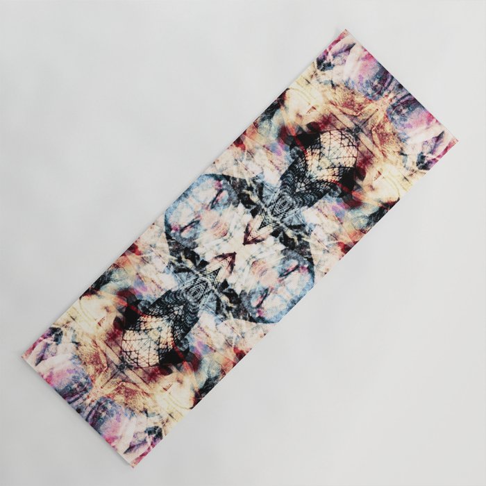 Colorful Abstract Batik Butterfly Rorschach Ink Blot Art Universe No5 Yoga Mat Gallery Image 1