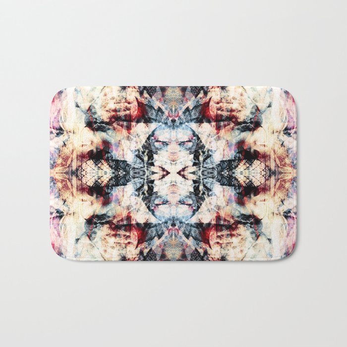 Colorful Abstract Batik Butterfly Rorschach Ink Blot Art Universe No5 Bath Mat Gallery Image 1