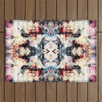 Colorful Abstract Batik Butterfly Rorschach Ink Blot Art Universe No5 Outdoor Rug Gallery Image 1