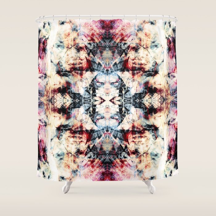 Colorful Abstract Batik Butterfly Rorschach Ink Blot Art Universe No5 Shower Curtain Gallery Image 1
