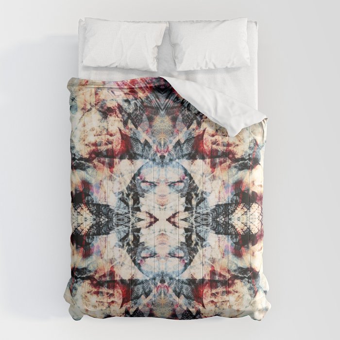 Colorful Abstract Batik Butterfly Rorschach Ink Blot Art Universe No5 Comforter Gallery Image 6
