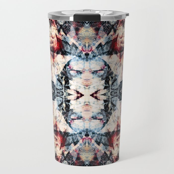Colorful Abstract Batik Butterfly Rorschach Ink Blot Art Universe No5 Travel Mug Gallery Image 1