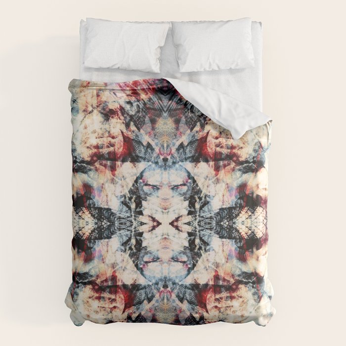 Colorful Abstract Batik Butterfly Rorschach Ink Blot Art Universe No5 Duvet Cover Gallery Image 1