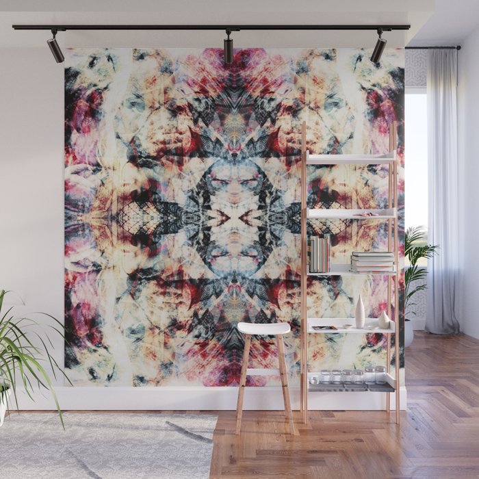 Colorful Abstract Batik Butterfly Rorschach Ink Blot Art Universe No5 Wall Mural Gallery Image 1