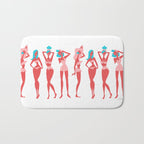 Beach Bombshells - Cyan & Coral Palette Bath Mat Gallery Image 1