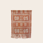 Geometric Tribal Pattern on Terracotta Wall Hanging Gallery Image 1