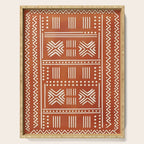 Geometric Tribal Pattern on Terracotta Serving Tray Gallery Image 1