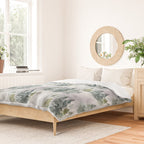 Watercolor forest green snow Christmas pine tree Duvet Cover Gallery Image 2