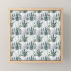 Watercolor forest green snow Christmas pine tree Mini Art Print Gallery Image 1