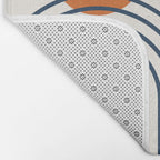 Mid Century Modern Geometric 199 in Navy Blue Orange Bath Mat Gallery Image 2