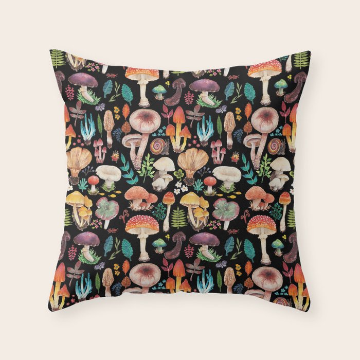 Mushroom heart Throw Pillow Gallery Image 1