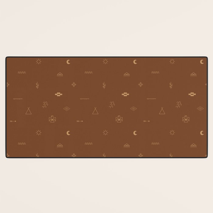 Southwestern Symbolic Pattern in Rust & Tan Desk Mat Gallery Image 3