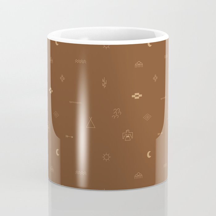 Southwestern Symbolic Pattern in Rust & Tan Coffee Mug Gallery Image 4