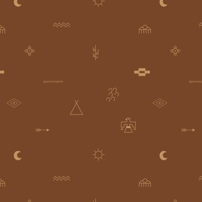Southwestern Symbolic Pattern in Rust & Tan Coffee Mug Gallery Image 2