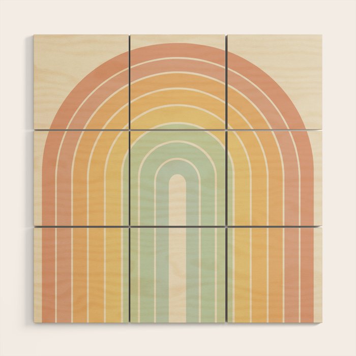 Gradient Arch XIV Pastel Mid Century Modern Rainbow Wood Wall Art Gallery Image 1