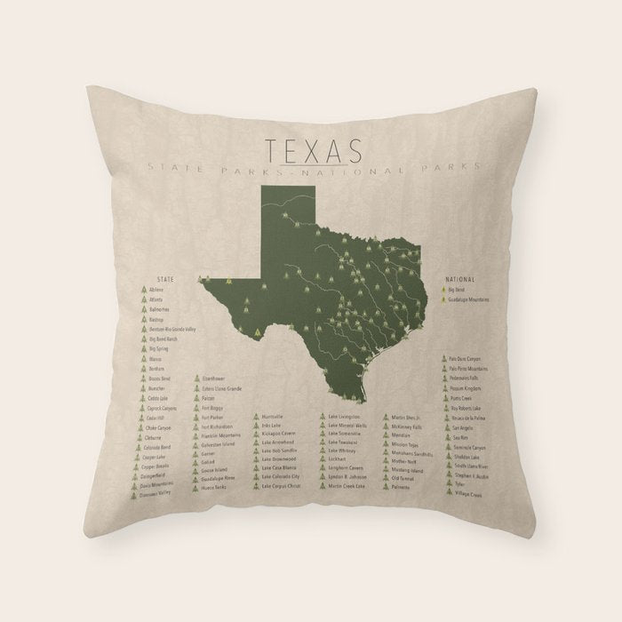 Texas Parks Throw Pillow Gallery Image 6