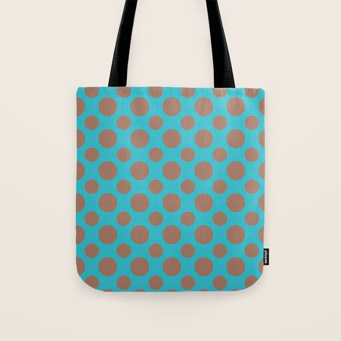 Polka Dots Variable Pattern 5 Inspired by PANTONE 17 1230 Color of the Year Mocha Mousse Tote Bag Gallery Image 1