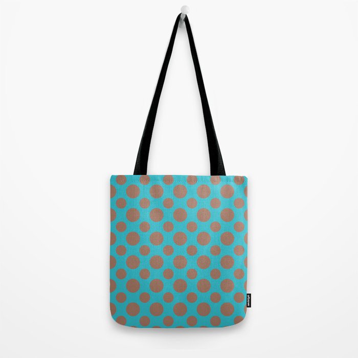 Polka Dots Variable Pattern 5 Inspired by PANTONE 17 1230 Color of the Year Mocha Mousse Tote Bag Gallery Image 2