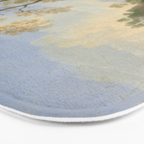 A Landscape with Distant Classical Ruins, a Bridge, Figures, and Cattle Bath Mat Gallery Image 3