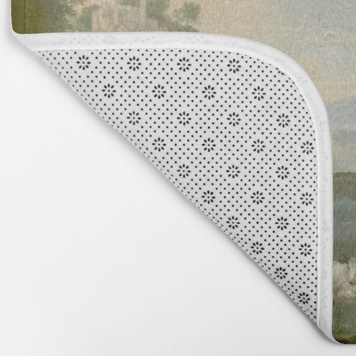 A Landscape with Distant Classical Ruins, a Bridge, Figures, and Cattle Bath Mat Gallery Image 2