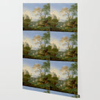 A Landscape with Distant Classical Ruins, a Bridge, Figures, and Cattle Wallpaper Gallery Image 2