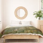 A Landscape with Distant Classical Ruins, a Bridge, Figures, and Cattle Duvet Cover Gallery Image 3