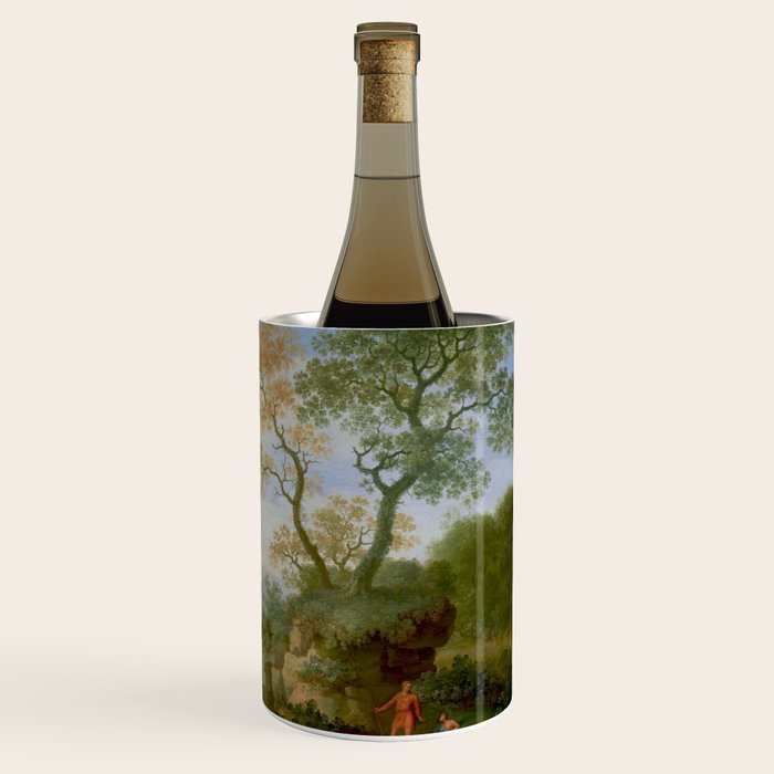 A Landscape with Distant Classical Ruins, a Bridge, Figures, and Cattle Wine Chiller Gallery Image 3