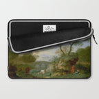 A Landscape with Distant Classical Ruins, a Bridge, Figures, and Cattle Laptop Sleeve Gallery Image 2