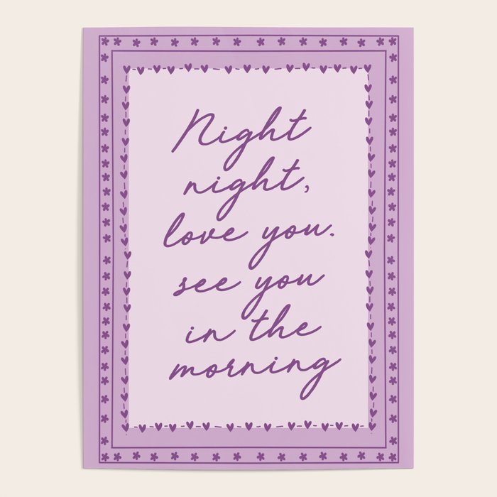 Night Night Love You See You In The Morning, Cute Bedroom Wall Decor Poster Gallery Image 4