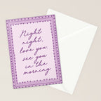 Night Night Love You See You In The Morning, Cute Bedroom Wall Decor Stationery Card Gallery Image 2