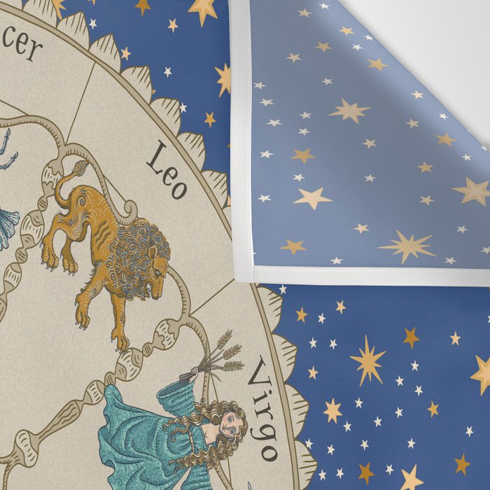 Vintage Astrology Zodiac Wheel Wall Tapestry Gallery Image 3