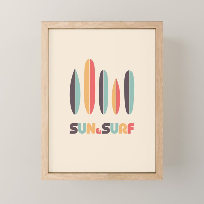 Sun & Surf Surfboards - Retro Rainbow Mini Art Print Gallery Image 1
