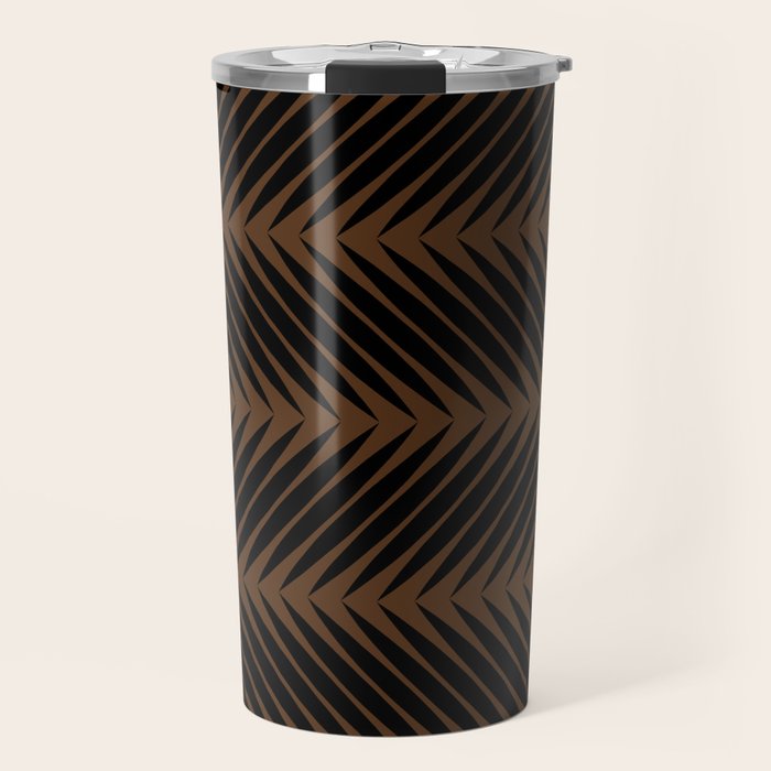 Palm Leaf Pattern - Dark Earthy Travel Mug Gallery Image 1