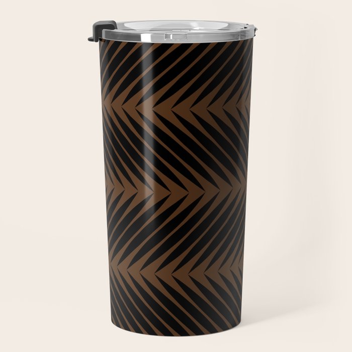 Palm Leaf Pattern - Dark Earthy Travel Mug Gallery Image 3