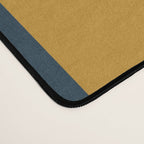 Geo Chain Dark Mustard and Navy Blue Geometric Block Stripes Vertical Pattern Desk Mat Gallery Image 4