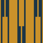 Geo Chain Dark Mustard and Navy Blue Geometric Block Stripes Vertical Pattern Coffee Mug Gallery Image 2