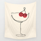 Minimalist Cherry Cosmo Cocktail Drink Wall Tapestry Gallery Image 4