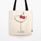 Minimalist Cherry Cosmo Cocktail Drink Tote Bag Gallery Image 1