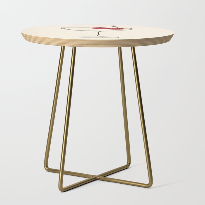 Minimalist Cherry Cosmo Cocktail Drink Side Table Gallery Image 1