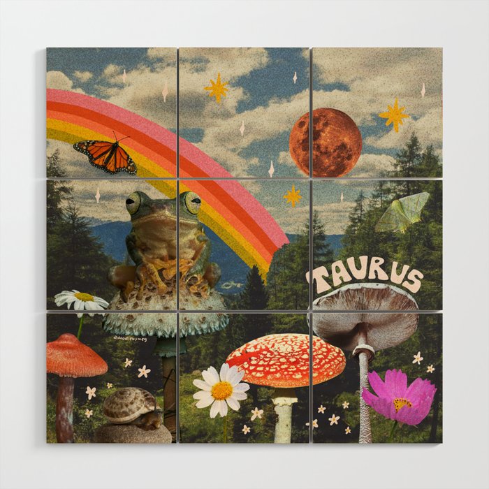 Taurus Collage Wood Wall Art Gallery Image 1