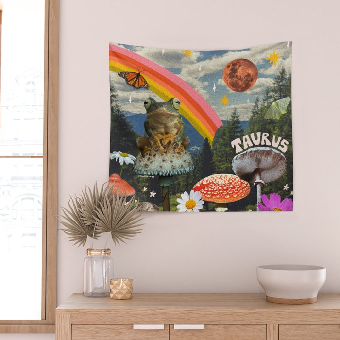 Taurus Collage Wall Tapestry Gallery Image 2
