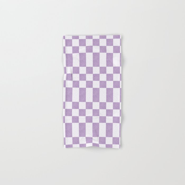 Lilac and white checkered Bath Towel Gallery Image 1