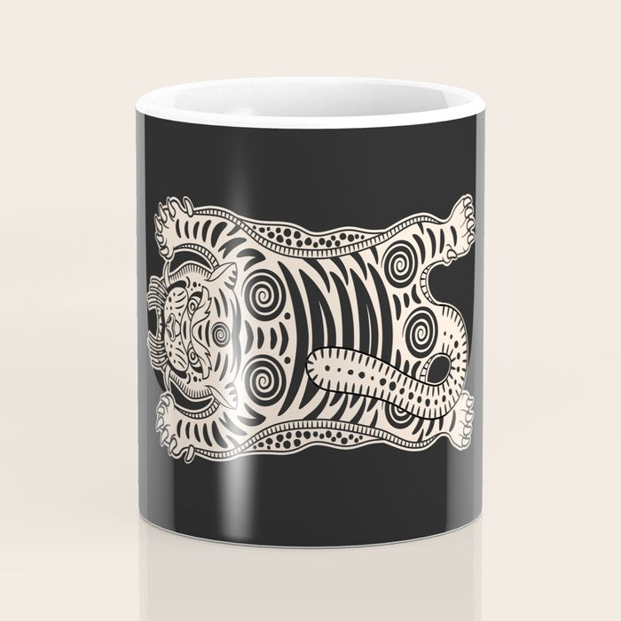 King Of The Jungle 04: Black & White Tiger Edition Coffee Mug Gallery Image 4