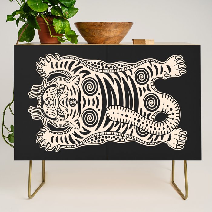 King Of The Jungle 04: Black & White Tiger Edition Credenza Gallery Image 1
