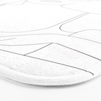 Minimal Line Art Woman with Flowers II Bath Mat Gallery Image 3